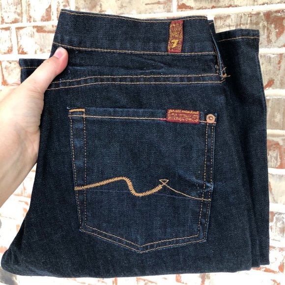 NWOT 7 For All Mankind Dark Rinse Bootcut Jeans 28 - Picture 9 of 11